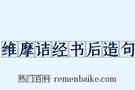 维摩诘经书后造句是什么意思的图片